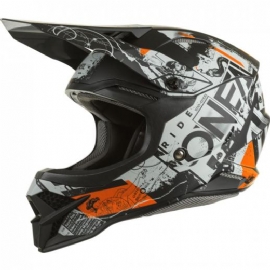 CAPACETE ONEAL 3SERIES SCARZ BLACK GREY ORANGE