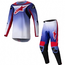 KIT CALCA CAMISA ALPINESTARS FLUID 25 WURX ROXO VERMELHO BRIGHT