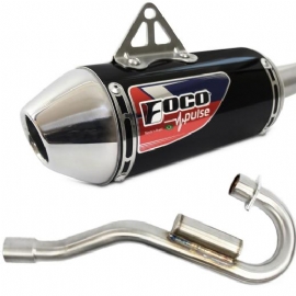 ESCAPAMENTO CRF230 PULSE PRETO ALTO BRILHO FOCO RACING
