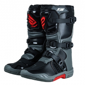 BOTA ASW KIDS PRETO CINZA VERMELHO