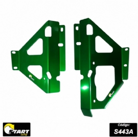 PROTETOR RADIADOR KXF250 21/23 / KXF450 19/23 / KX250XC 21/23 / KX450XC 21/23 LATERAL ALUMINIO VERDE START RACING