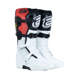 BOTA ASW ELEVATE BRANCO PRETO VERMELHO