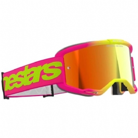 OCULOS ALPINESTARS VISION 5 WORDMARK ROSA AMARELO LENTE VERMELHA