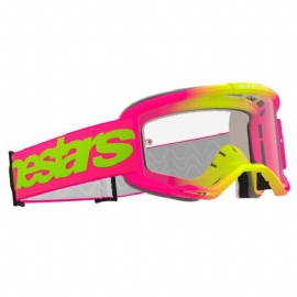OCULOS ALPINESTARS VISION 5 WORDMARK ROSA AMARELO FLUO LENTE CLEAR