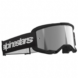 OCULOS ALPINESTARS VISION 3 WORDMARK PRETO LENTE SILVER ESPELHADA