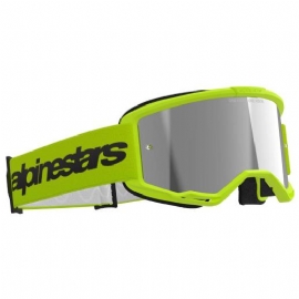 OCULOS ALPINESTARS VISION 3 WORDMARK AMARELO FLUO LENTE SILVER ESPELHADA