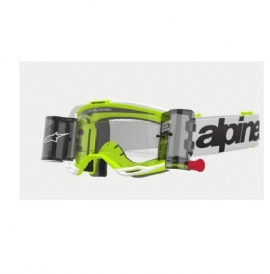 OCULOS ALPINESTARS VISION 8 WORDMARK ROLL OFF BRANCO AMARELO CLEAR