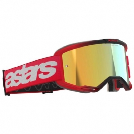 OCULOS ALPINESTARS VISION 5 BLAZE VERMELHO LENTE GOLD ESPELHADA