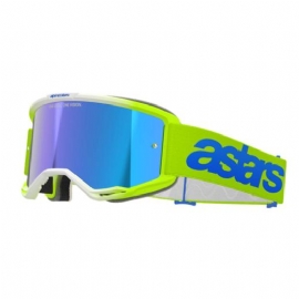 OCULOS ALPINESTARS VISION 5 BLAZE AMARELO FLUO AZUL LENTE ESPELHADA AZUL