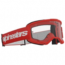 OCULOS ALPINESTARS VISION 3 WORDMARK VERMELHO LENTE CLEAR