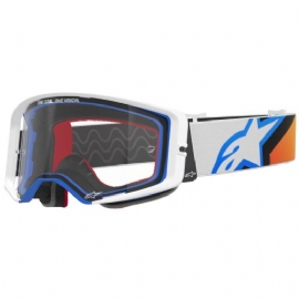 OCULOS ALPINESTARS SUPERTECH CORP BRANCO AZUL LENTE CLEAR