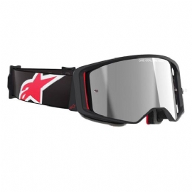 OCULOS ALPINESTARS SUPERTECH CORP PRETO VERMELHO LENTE SILVER ESPELHADA