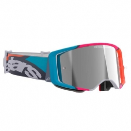 OCULOS ALPINESTARS SUPERTECH STREAM CINZA MULTICOLOR LENTE SILVER ESPELHADA