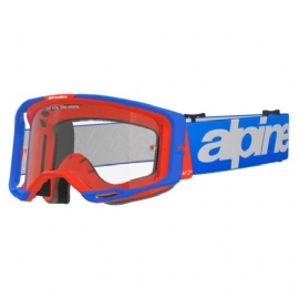 OCULOS ALPINESTARS VISION 8 WORDMARK AZUL LARANJA LENTE CLEAR