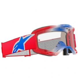 OCULOS ALPINESTARS VISION 5 CORP VERMELHO AZUL LENTE CLEAR