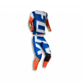 KIT CALCA CAMISA FOX 360 RKANE LARANJA AZUL