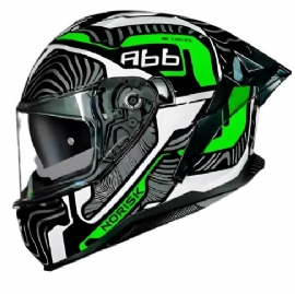 CAPACETE NORISK STRADA II FUSION WHITE BLACK GREEN