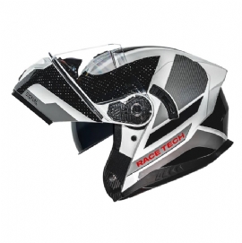 CAPACETE RACE TECH SIGNAL GEAR BLACK WHITE