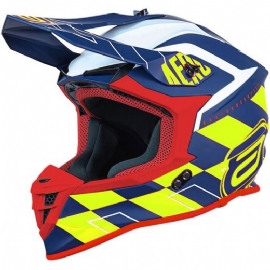 CAPACETE ASW R3 VICTORIOUS AZUL AMARELO FLUO BRANCO