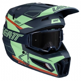 CAPACETE LEATT MOTO 35 C/ OCULOS VERDE CHUMBO MATCHA