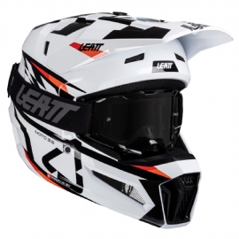 CAPACETE LEATT MOTO 35 C/ OCULOS BRANCO WHITE
