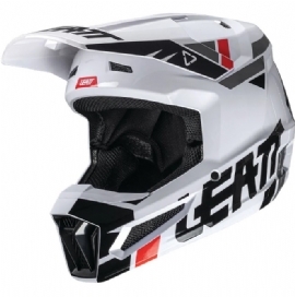 CAPACETE LEATT MOTO 25 BRANCO PRETO WHITE