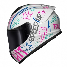 CAPACETE RACE TECH HIT FASTER WHITE PURPLE