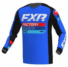 CAMISA FXR RACING CLUTCH MX BLACK BLUE RED