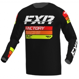 CAMISA FXR RACING CLUTCH MX BLACK ORANGE HIVIS