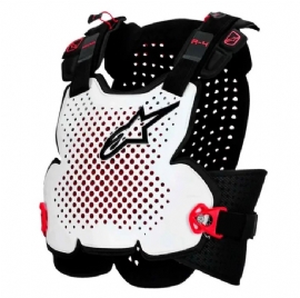 COLETE ALPINESTARS A4 PLASMA CHEST PROTECTOR PRETO VERMELHO BRANCO