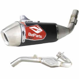 ESCAPAMENTO CRF250F COMPLETO BELPARTS BHP PRO II SHORT INOX PRETO