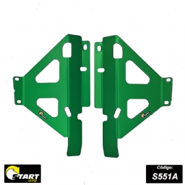 PROTETOR RADIADOR KXF450 24/25 KX450X 25 LATERAL MX ALUMINIO VERDE START RACING