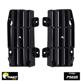 PROTETOR RADIADOR FRONTAL SHERCO SEF300 / SE300 / SEF450 25 PREMIUM ALUMINIO PRETO START RACING