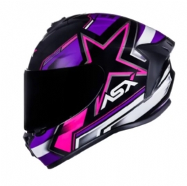 CAPACETE ASX DRAKEN PILOT BRILHO PRETO LILAS ROSA