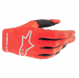 LUVA ALPINESTARS RADAR VERMELHO MARTE PRATA