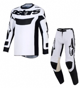 KIT CALCA CAMISA ALPINESTARS RACER RIWAY BRANCO PRETO