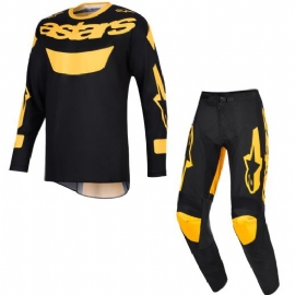KIT CALCA CAMISA ALPINESTARS RACER RIWAY AMARELO PRETO