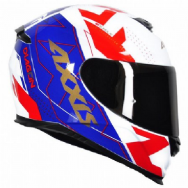 CAPACETE AXXIS EAGLE DIAGON GLOSS WHITE BLUE RED