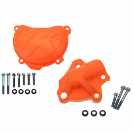 KIT PROTETOR TAMPA EMBREAGEM  PROTETOR BOMBA DAGUA KTM SXF250 12/15 XCF250 / XCFW250 14/15 LARANJA