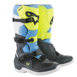 BOTA ALPINESTARS TECH 3 CINZA CLARO AMARELO FLUO CIANO