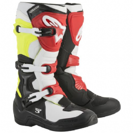 BOTA ALPINESTARS TECH 3 PRETO BRANCO AMARELO VERMELHO