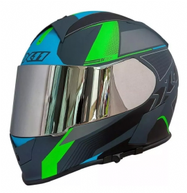 CAPACETE X11 REVO PRO FLAGGER SV C/ VISEIRA EXTRA VERDE FOSCO