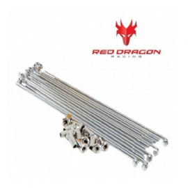 KIT RAIO DIANTEIRO KXF250 / KXF450 INOX 4MM RED DRAGON