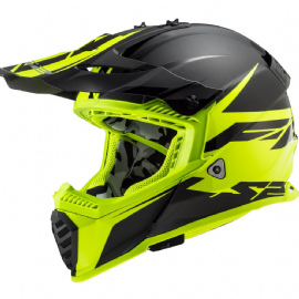 CAPACETE LS2 FAST MX437 ROAR MATT BLACK HI VIS YELLOW