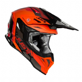 CAPACETE JUST1 J39 REACTOR ORANGE FLUO BLACK GLOSS