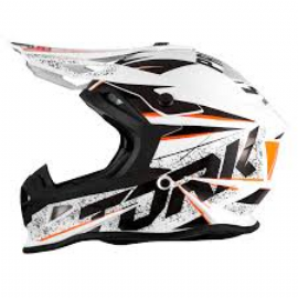 CAPACETE PRO TORK CROSS FAST 788 SKULL BRANCO LARANJA