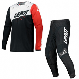 KIT CALCA  CAMISA LEATT MOTO 45 PRETO BRANCO