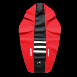 CAPA BANCO XR250 TORNADO P2 LATERAL VERMELHA CENTRO PRETO TIRAS BRANCAS PV INDUSTRIES