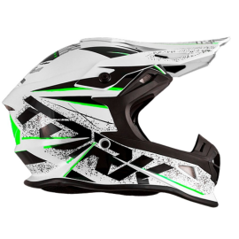CAPACETE PRO TORK CROSS FAST 788 SKULL BRANCO VERDE