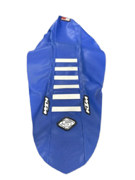 CAPA BANCO KTM 11/16 AZUL TIRAS BRANCAS 5 STRIPES 5INCO